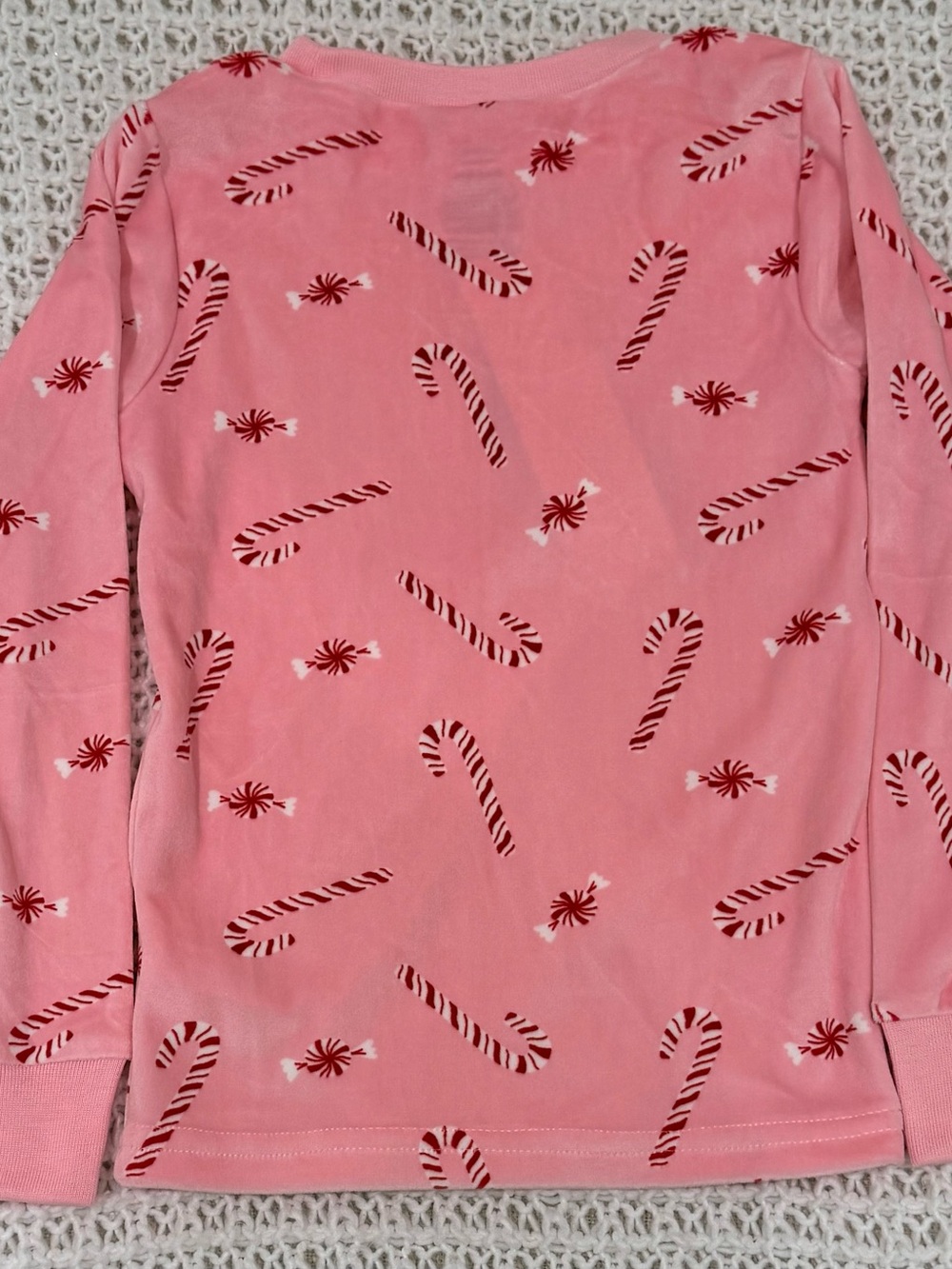 Toddler Girl Peppermint Print DreamPlush Long-Sleeve Snug Fit 2-Pc Pajamas Pink - Picture 7 of 10